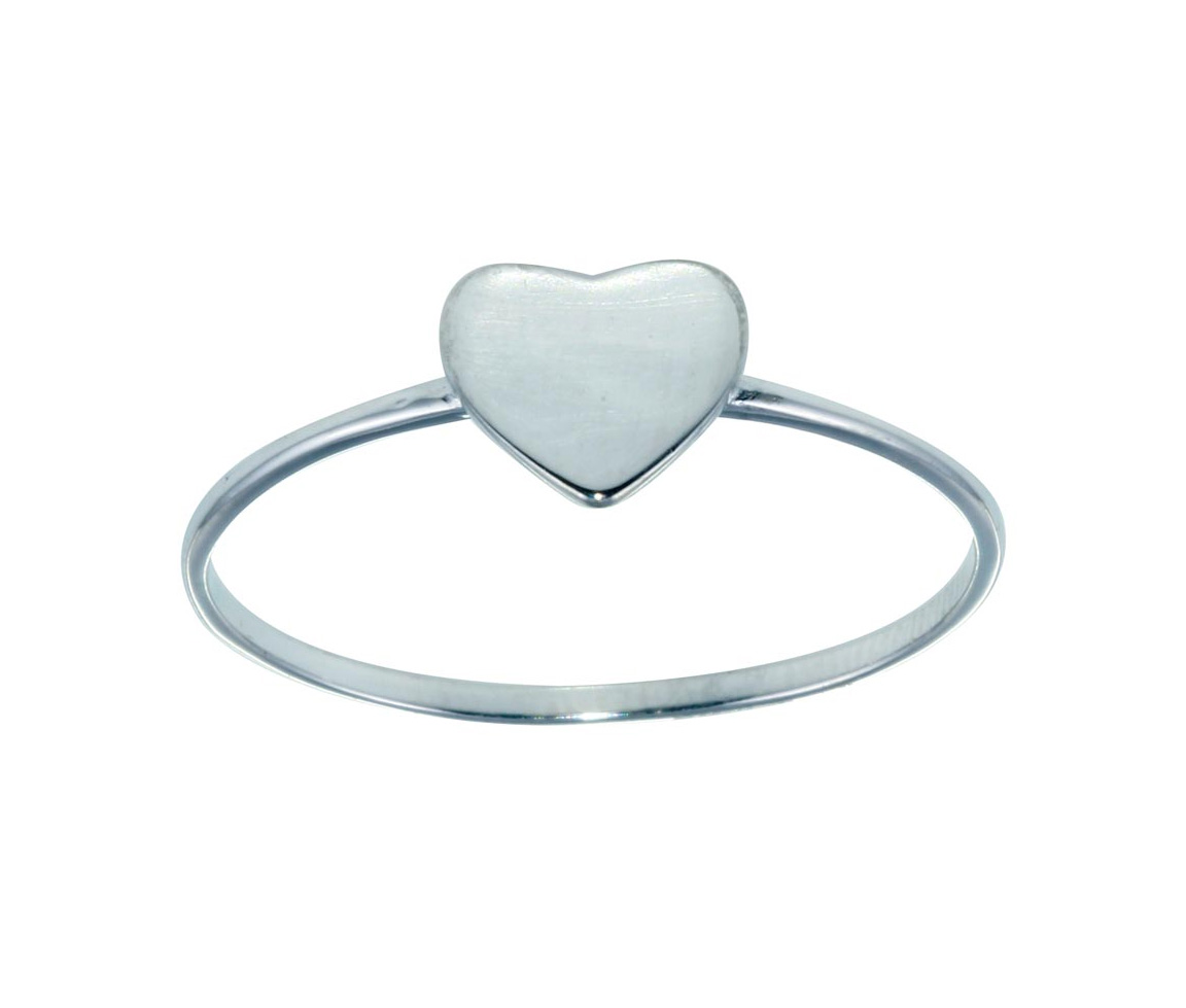BAGUE COEUR EN ARGENT RHODIÉ - SP STR01121 - BIJOUX D'IMPORTATION
