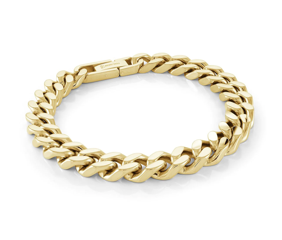 BRACELET MAILLE GOURMETTE EN ACIER/PVD OR - IG SMB260 - ITALGEM
