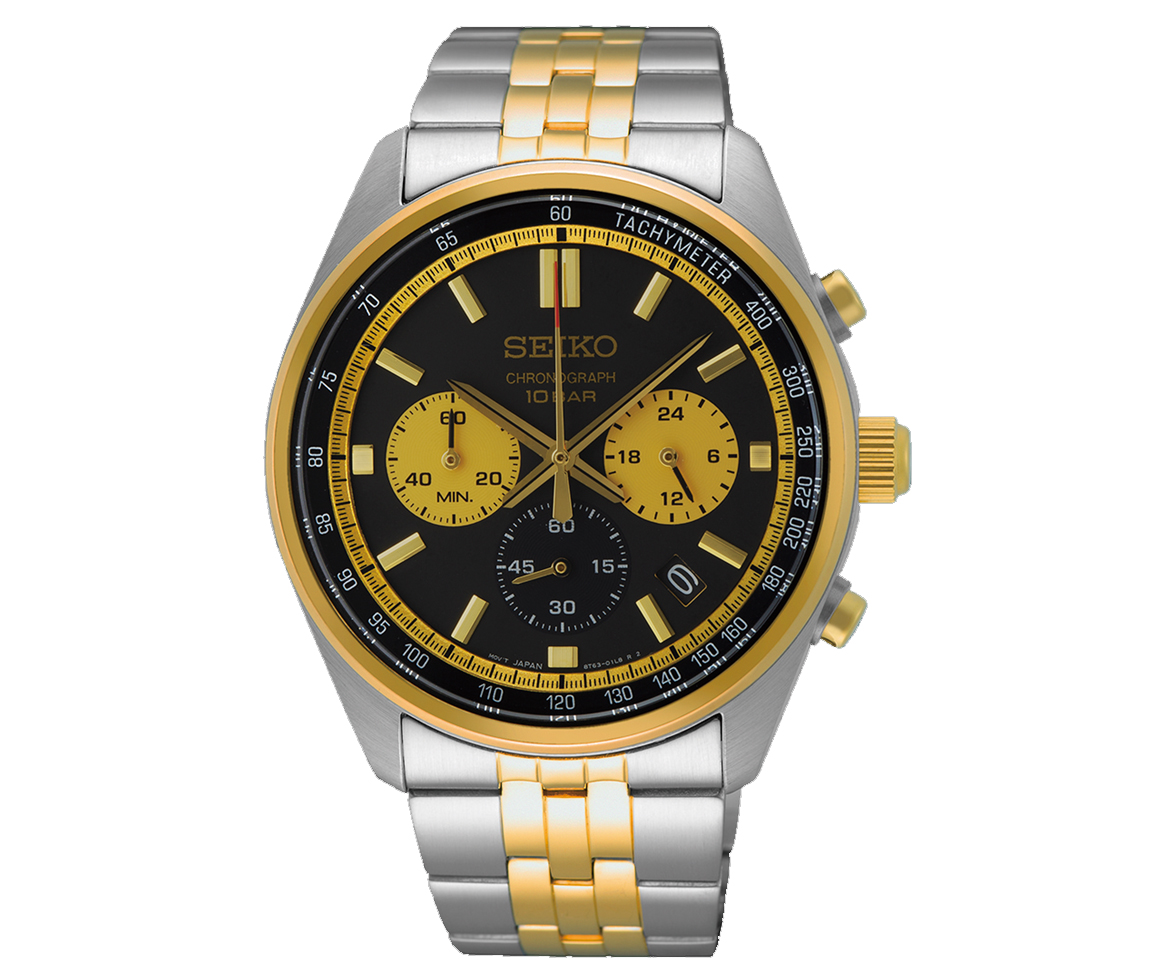 MONTRE SEIKO EN ACIER/PVD OR 2 TONS AU QUARTZ CHRONOGRAPHE - SA SSB430P1 - SEIKO