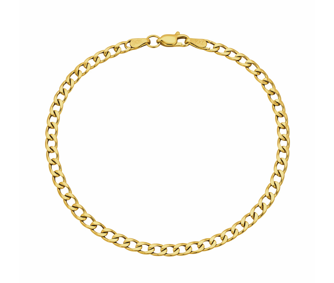 BRACELET EN OR JAUNE À MAILLE GOURMETTE - MB CURB2.9Y07 - BIJOUX D'IMPORTATION