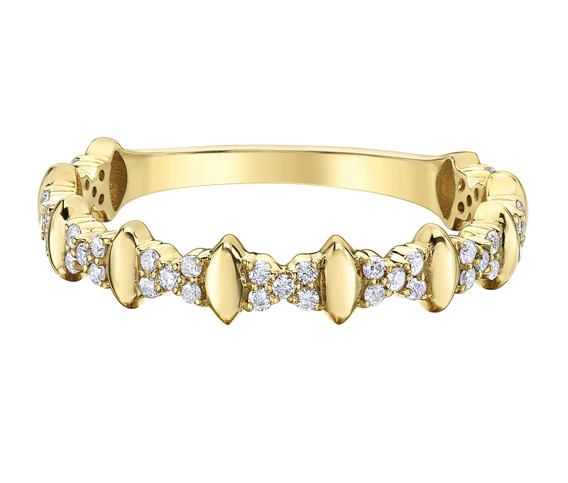 JONC SEMI-ÉTERNITÉ EN OR JAUNE SERTI DE DIAMANTS - CR DD8082 - BIJOUX CANADIEN