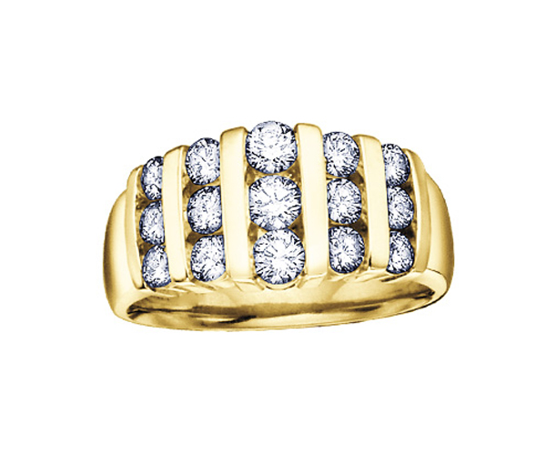 BAGUE EN OR 14K SERTIE DE DIAMANTS - CR DX317Y75 - BIJOUX CANADIEN