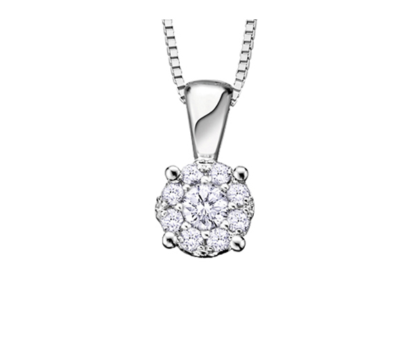 PENDENTIF EN OR 10K BLANC SERTI DE DIAMANTS - CR DX557W06 - BIJOUX CANADIEN