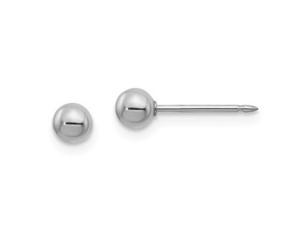 BOUCLES DE PERÇAGE BOULE EN OR BLANC (*PERÇAGE GRATUIT) - IN 126E - PERÇAGE