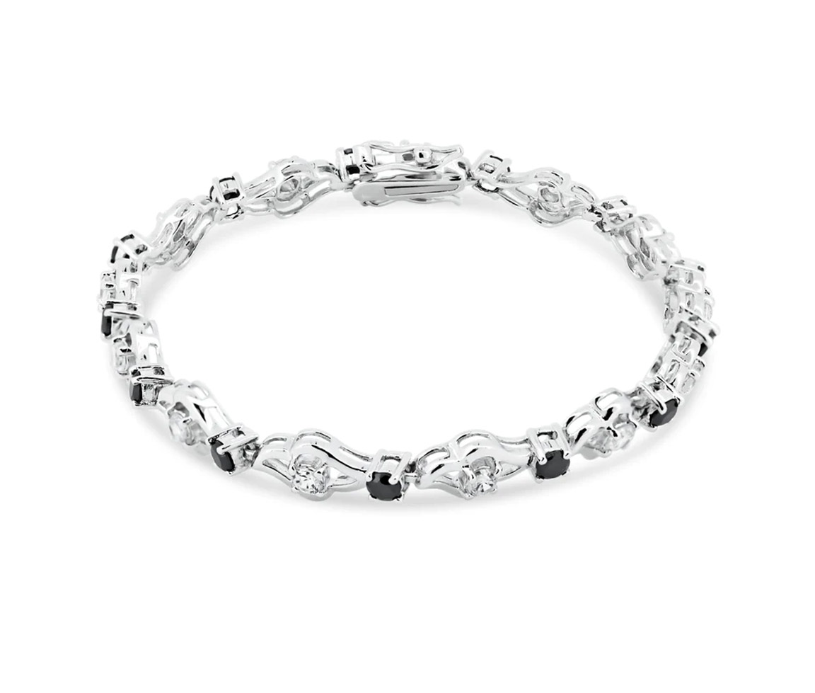 BRACELET TENNIS EN ARGENT RHODIÉ SERTI DE CUBIQUES ZIRCONIAS - SP BGB00097 - BIJOUX D'IMPORTATION