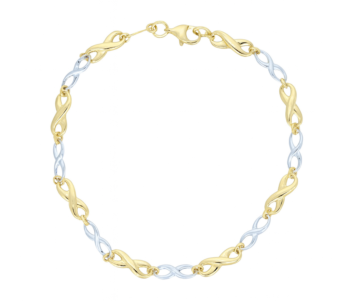 BRACELET EN OR JAUNE ET BLANC À MAILLE INFINI - CB INF4.22T07 - CBE