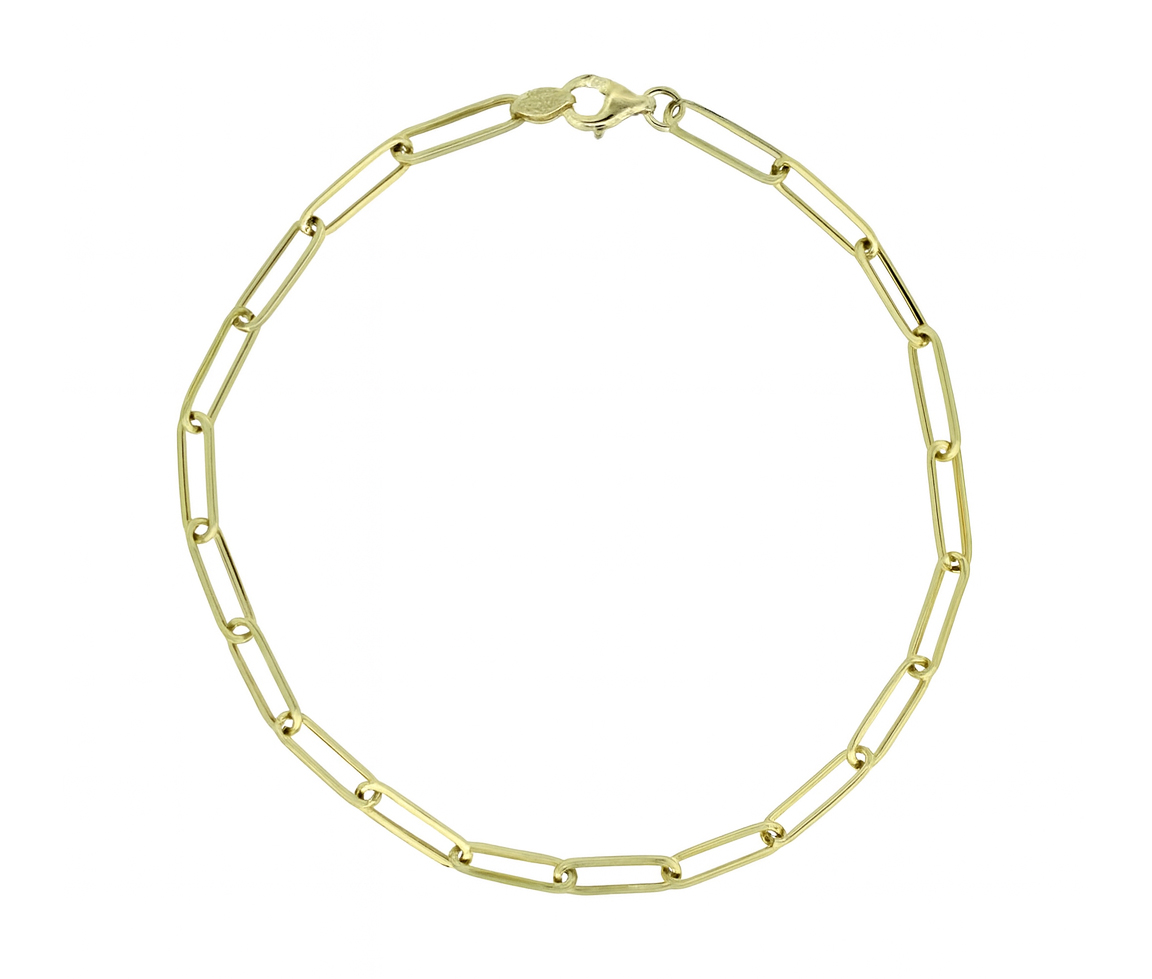 BRACELET EN OR JAUNE À MAILLE PAPERCLIP - CB PAP3.3Y7.5 - CBE