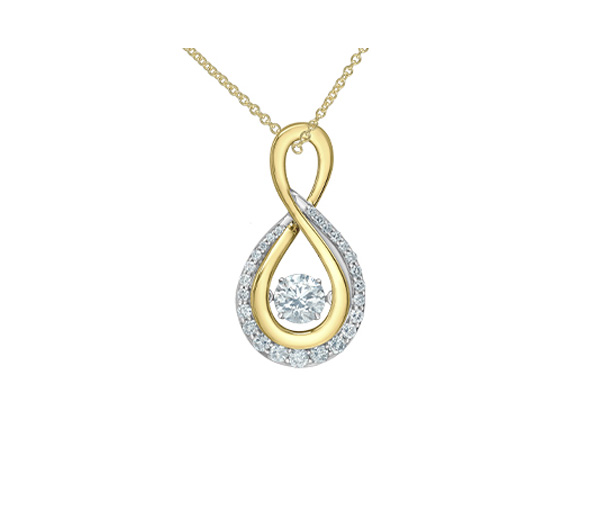 PENDENTIF INFINI EN OR 2 TONS SERTI DE DIAMANTS DE LABORATOIRE - CR LD157YW115 - BIJOUX CANADIEN
