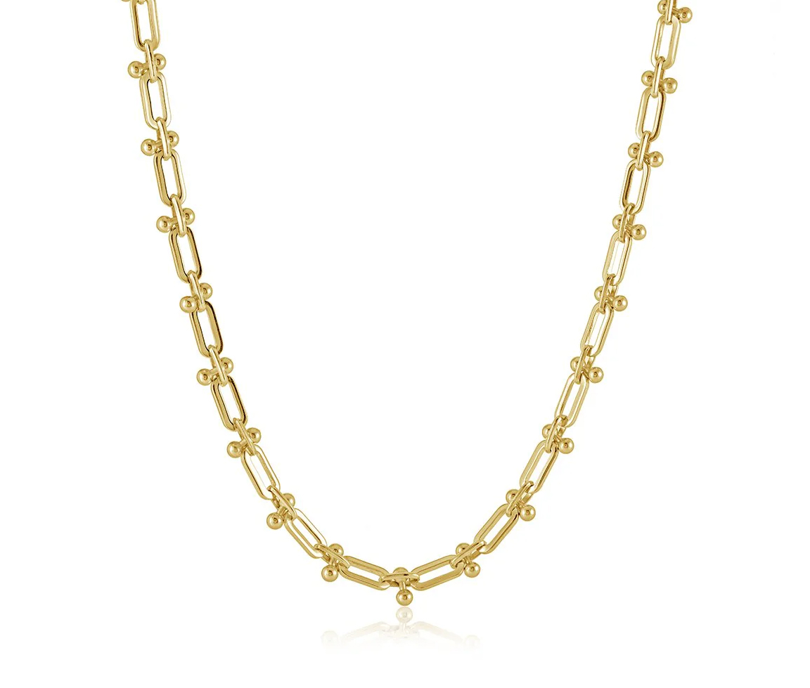 CHAINE EN ACIER/PVD OR À MAILLE EN U - IG SWN106 - VÉLORIA