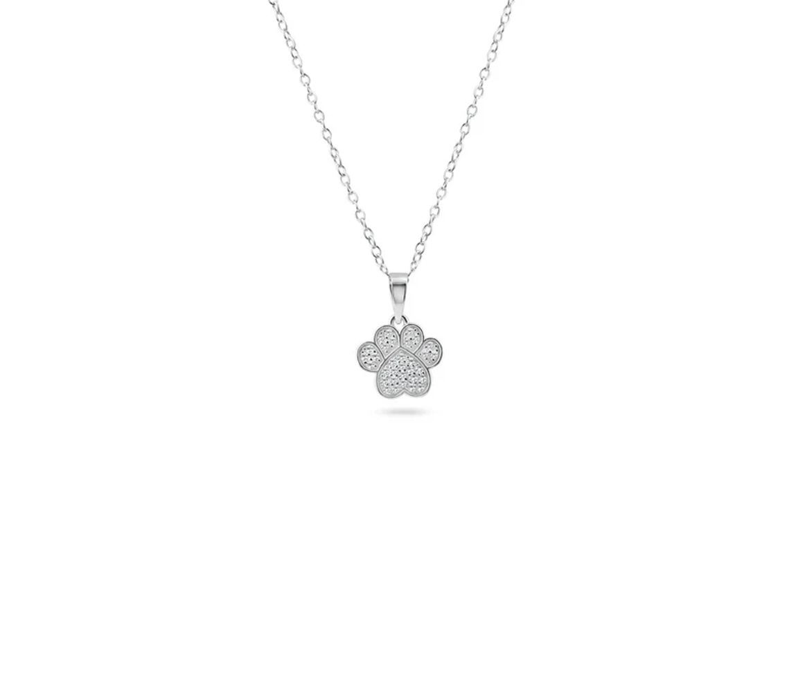 PENDENTIF PATTE DE CHIEN EN ARGENT RHODIÉ SERTI DE CUBIQUES ZIRCONIAS - SP BGP01459 - BIJOUX D'IMPORTATION