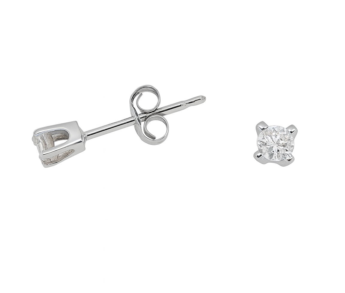 BOUCLES EN OR BLANC SERTIES DE DIAMANTS - SJ BOUDI01 - BIJOUTERIE SUISSE INC.