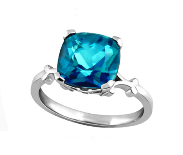 BAGUE EN OR BLANC SERTIE D'UN TOPAZE BLUE LONDON - BH JVJ2028LBT - BEVERLY HILLS