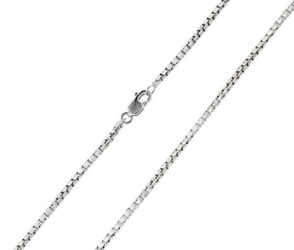 CHAINE EN ARGENT RHODIÉ À MAILLE BOX RONDE - SP CH210RH/18 - BIJOUX D'IMPORTATION