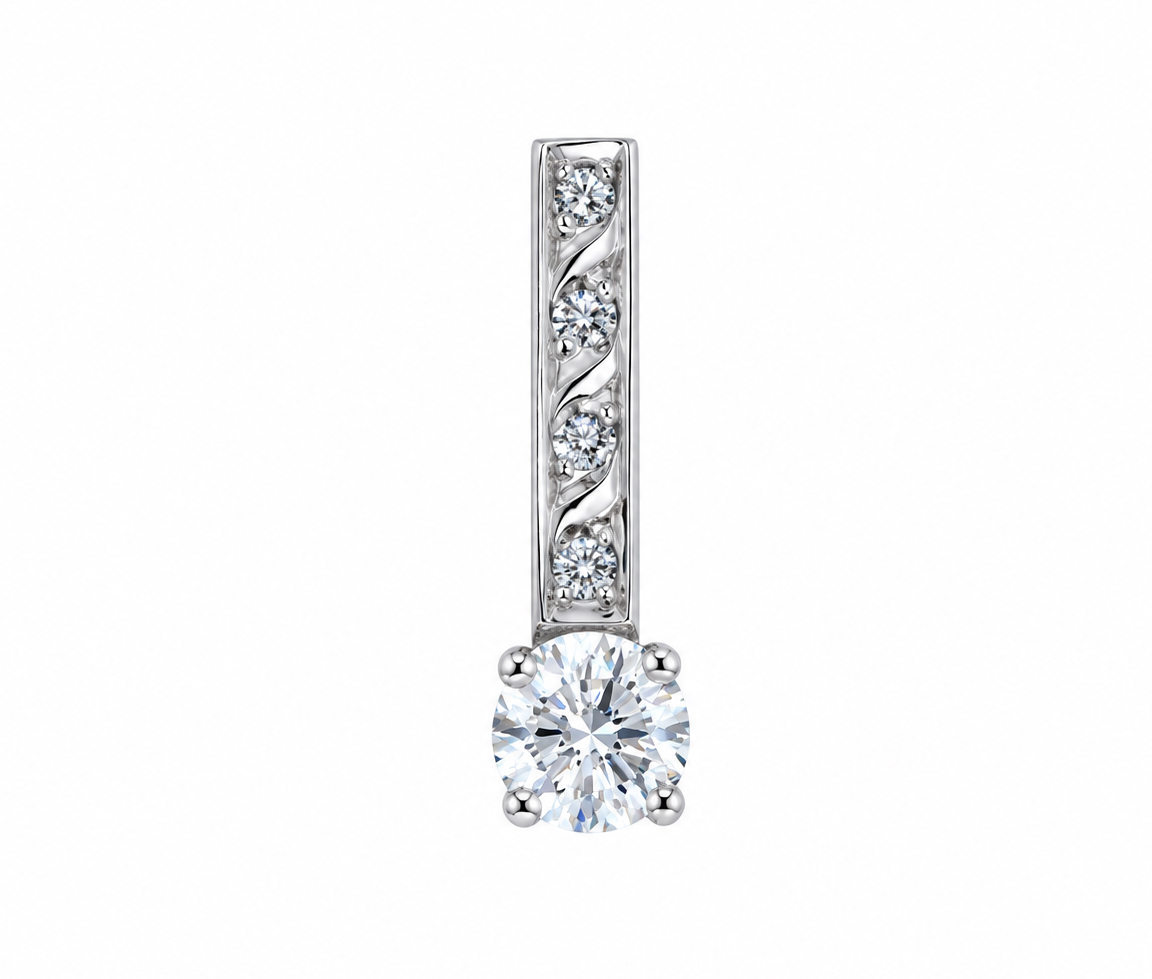 PENDENTIF EN OR BLANC AVEC DIAMANTS - SJ LPEN29 - BIJOUTERIE SUISSE