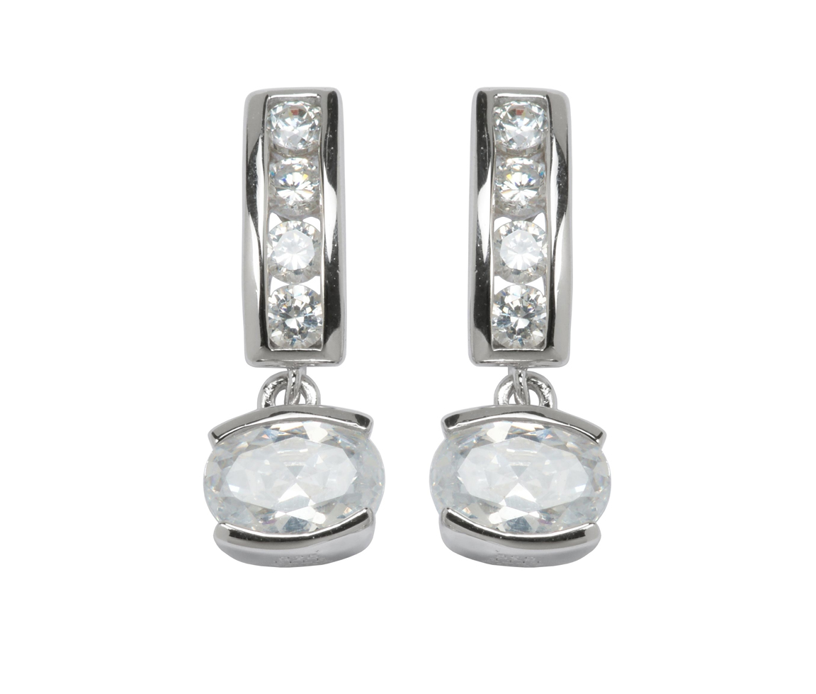 BOUCLES ELLE EN ARGENT RHODIÉ SERTIES DE CUBIQUES ZIRCONIAS - PJ 62L1430000 - ELLE