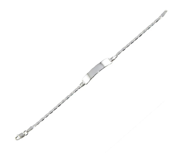 BRACELET D'IDENTITÉ POUR ENFANT EN ARGENT RHODIÉ - SP DIB00042RH - BIJOUX D'IMPORTATION