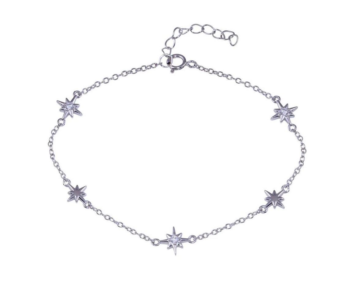 BRACELET AVEC ÉTOILE DU NORD ET CZ - SP STB00616 - BIJOUX D'IMPORTATION