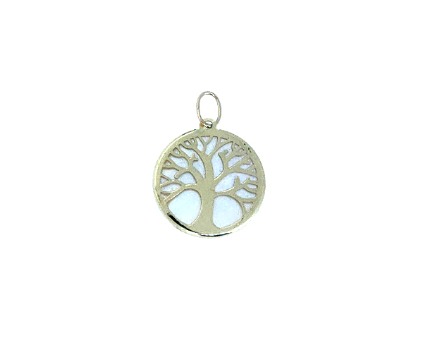 PENDENTIF ARBRE DE VIE EN OR SERTI DE NACRE DE PERLE - IN 2618 - PERÇAGE