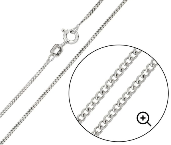 CHAINE EN ARGENT À MAILLE GOURMETTE - SP CH612/18 - BIJOUX D'IMPORTATION