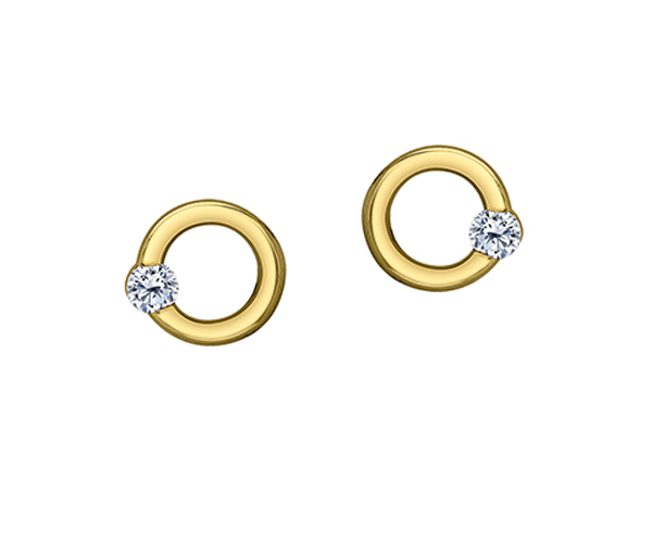 BOUCLES CERCLE DE VIE EN OR SERTI DE DIAMANTS CANADIENS - CR ML994Y10 - DIAMANT CANADIEN