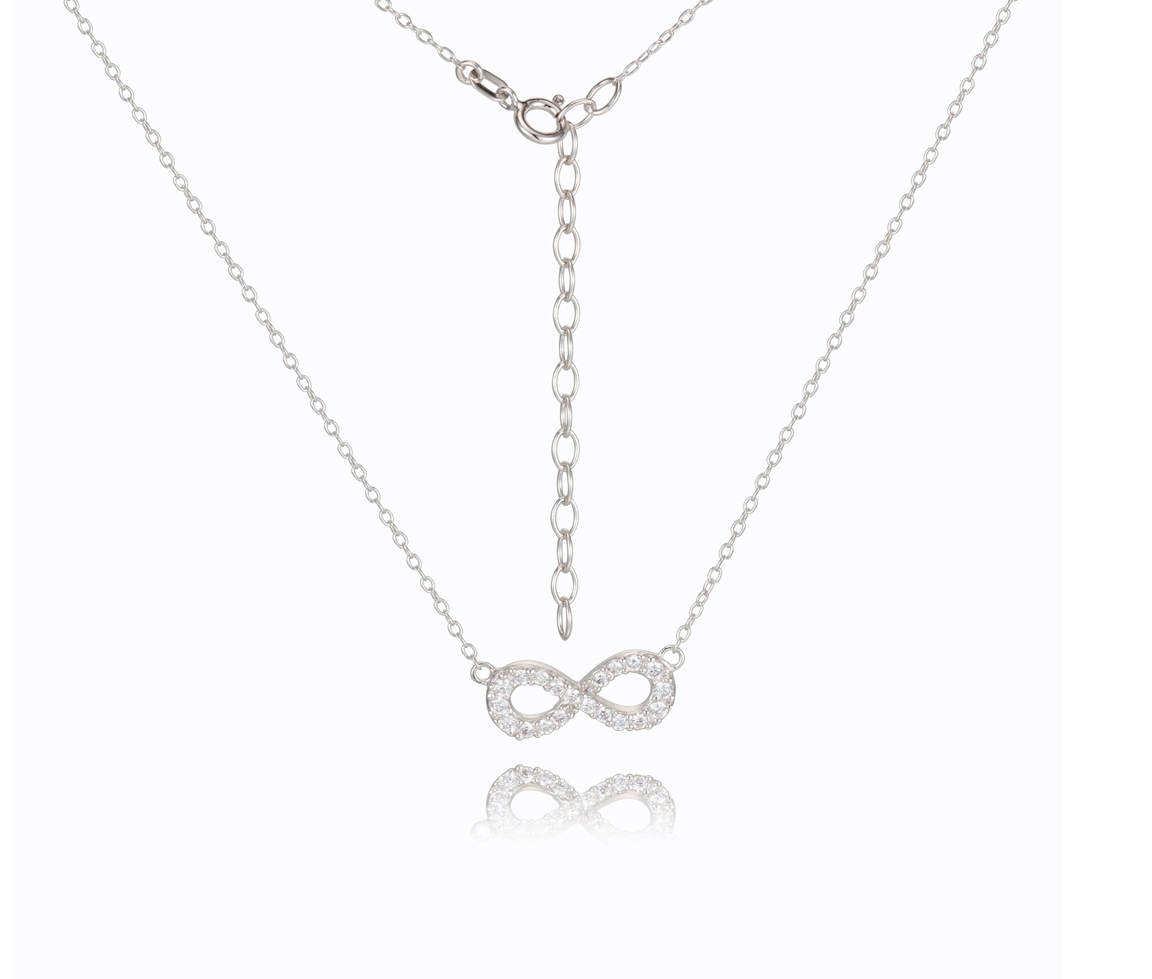 COLLIER INFINI EN ARGENT RHODIÉ SERTI DE CUBIQUES ZIRCONIAS - PJ R0A3UD0014 - REIGN