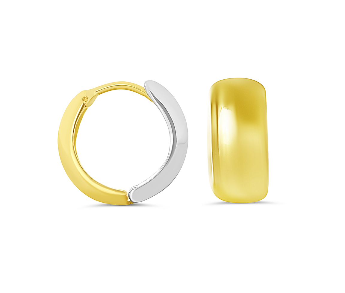 BOUCLES HUGGIES 10K 2T 7.8MM 15.5MM - SY 6030 - BIJOUX D'IMPORTATION