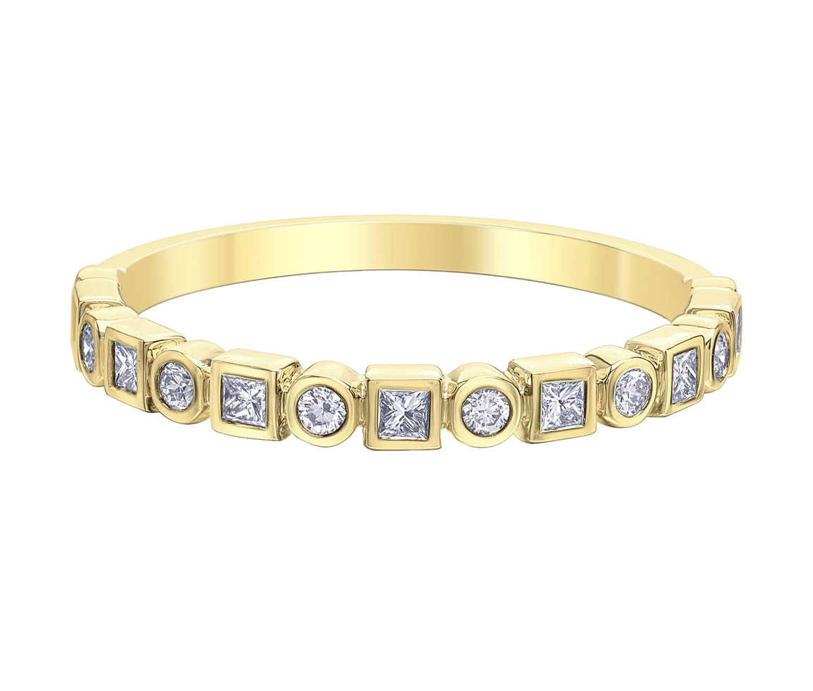 JONC SEMI-ÉTERNITÉ EN OR SERTI DE DIAMANTS - CR DD8053 - BIJOUX CANADIEN