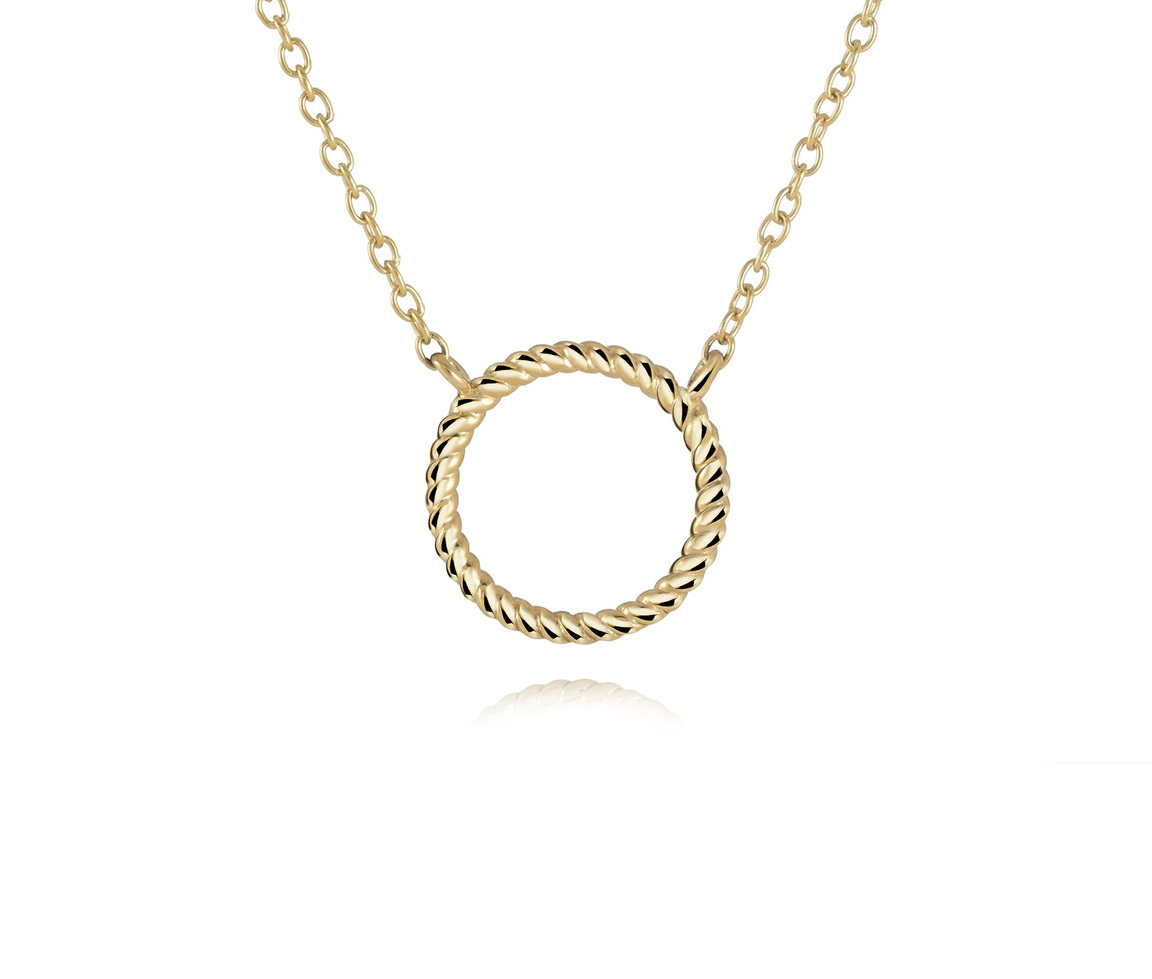 COLLIER EN ACIER/PVD OR AVEC CERCLE TORSADÉ - IG SWP70 - VELORIA