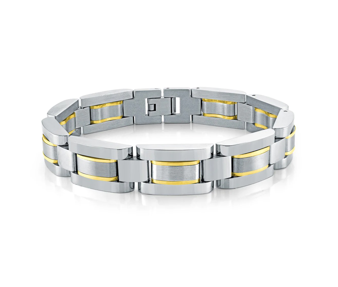 BRACELET EN ACIER/PVD OR 2 TONS - IG SMB578 - ITALGEM