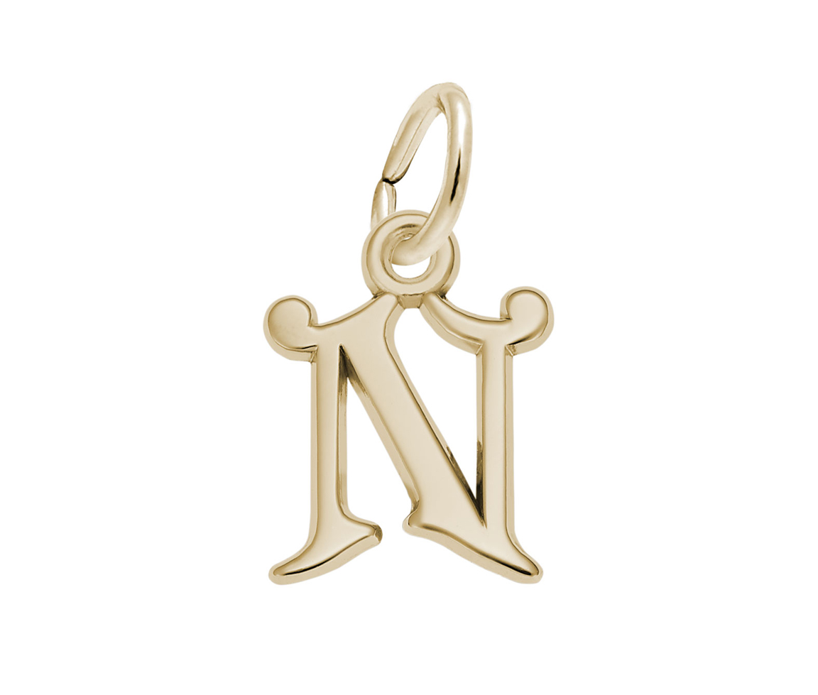 PENDENTIF LETTRE N EN OR 10K - NU 4765 - NUCO/REMBRANDT 