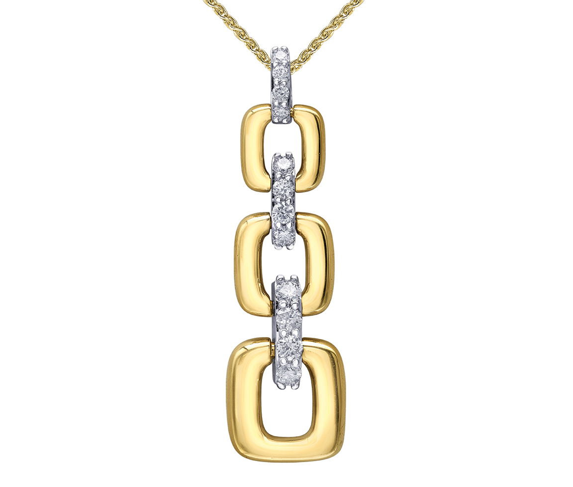 PENDENTIF EN OR 2 TONS SERTI DE DIAMANTS - CR DD8088 - BIJOUX CANADIEN