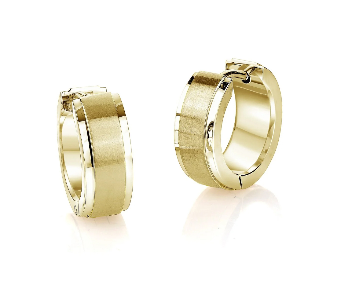BOUCLES HUGGIES EN ACIER/PVD OR - IG SEA247 - ITALGEM