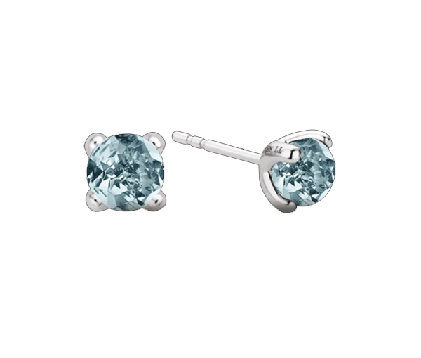 BOUCLES ARGENT CRISTAL BLEU 8MM - KD TI7768WB - 