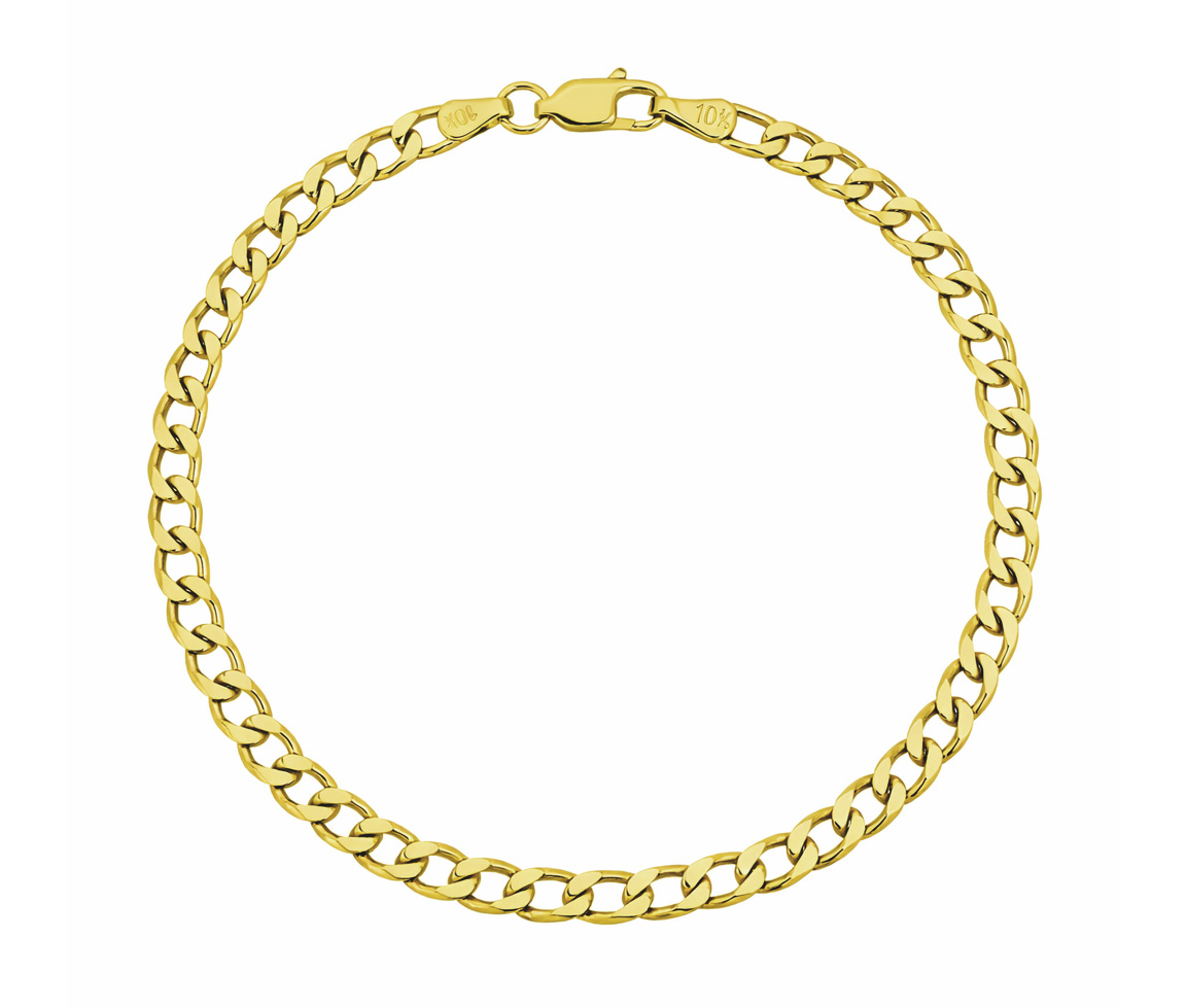 BRACELET EN OR JAUNE À MAILLE GOURMETTE - MB CURB4Y07 - BIJOUX D'IMPORTATION