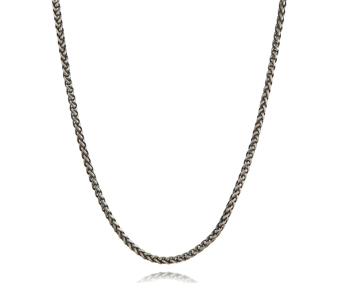 CHAINE EN ACIER/PVD GUNMETAL À MAILLE BLÉ - IG SGN40/22 - ITALGEM