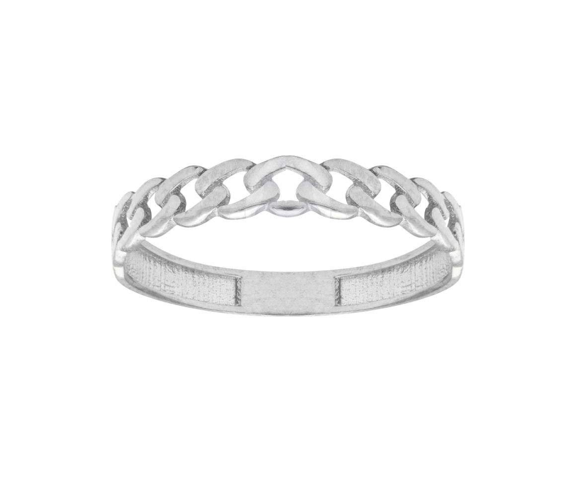 BAGUE CHAINETTE EN OR BLANC À MAILLE MIAMI CUBAINE - CB RWD38345 - CBE