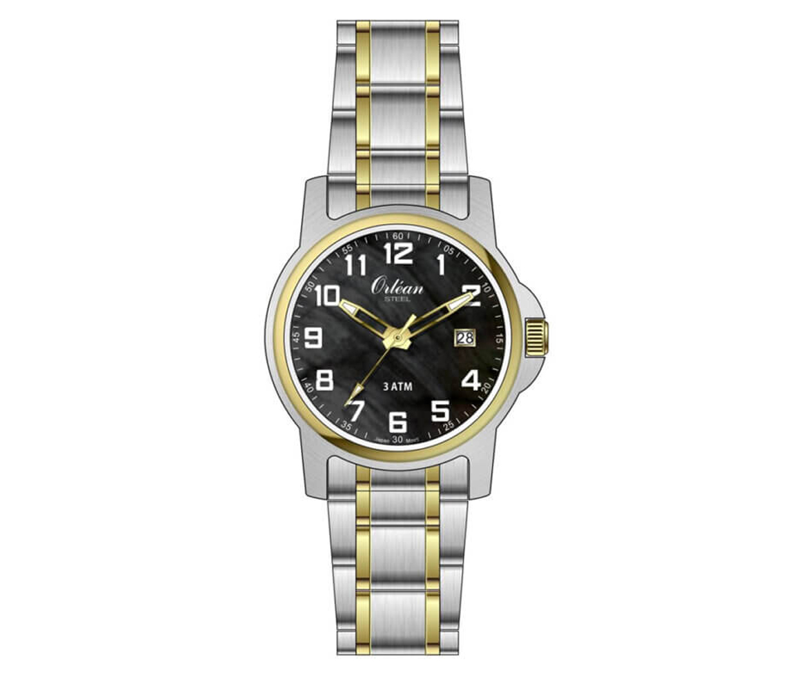 MONTRE POUR DAME ORLEAN EN ACIER/PVD OR 2 TONS - BA ME3483 - ORLEAN