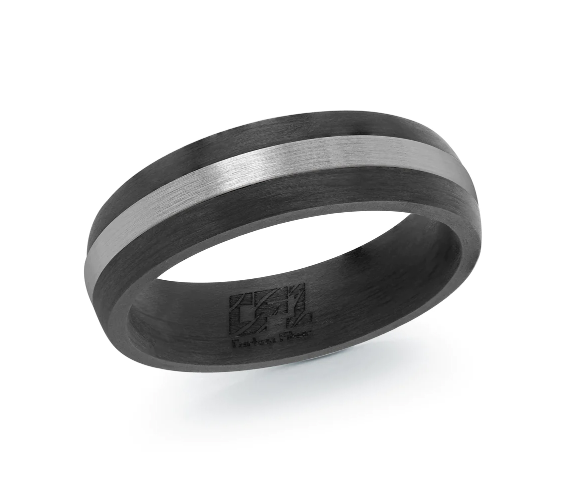 JONC EN FIBRE DE CARBONE ET ACIER BROSSÉ - IG CF10/7 - ITALGEM