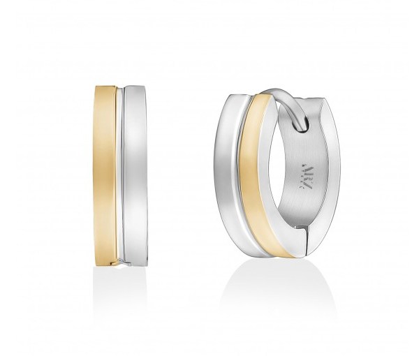 BOUCLES HUGGIES EN ACIER/PVD OR 2 TONS - AZ SSE177 - AREZZO