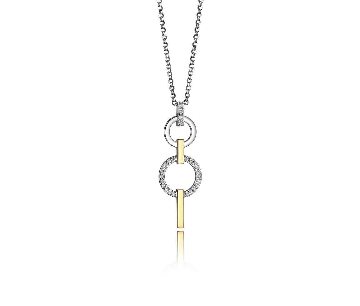 COLLIER ELLE ARGENT 2T ''HUG'' CZ - PJ R0LB9G0044 - ELLE