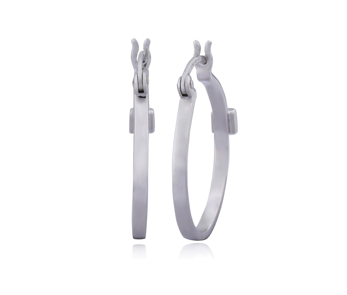 BOUCLES ELLE ANNEAUX EN ARGENT RHODIÉ UNIES - PJ R2LAGPA00Q - ELLE