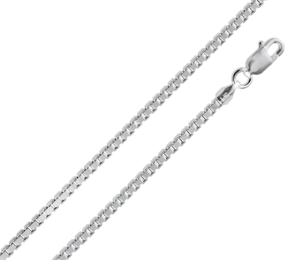 CHAINE EN ARGENT RHODIÉ MAILLE CARRÉ - SP CH737/20 - BIJOUX D'IMPORTATION