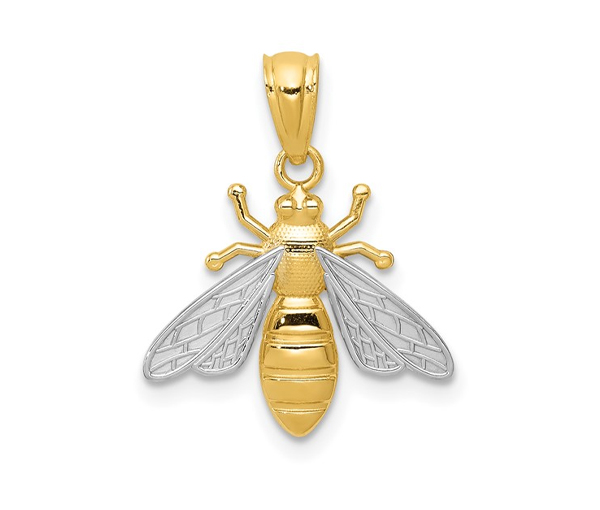 PENDENTIF ABEILLE EN OR 2 TONS - QG YC1055 - IMPORTATION