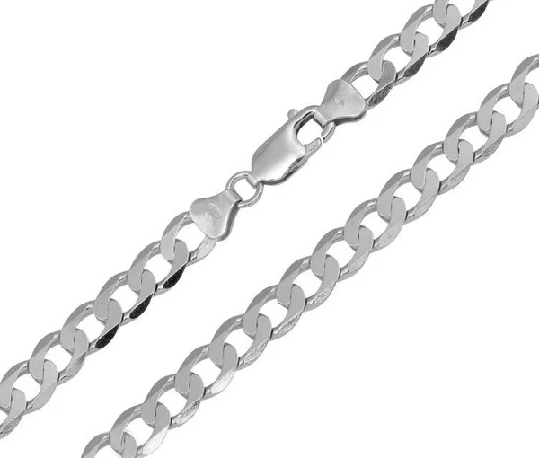 BRACELET EN ARGENT RHODIÉ À MAILLE GOURMETTE - SP CH418RH8 - BIJOUX D'IMPORTATION