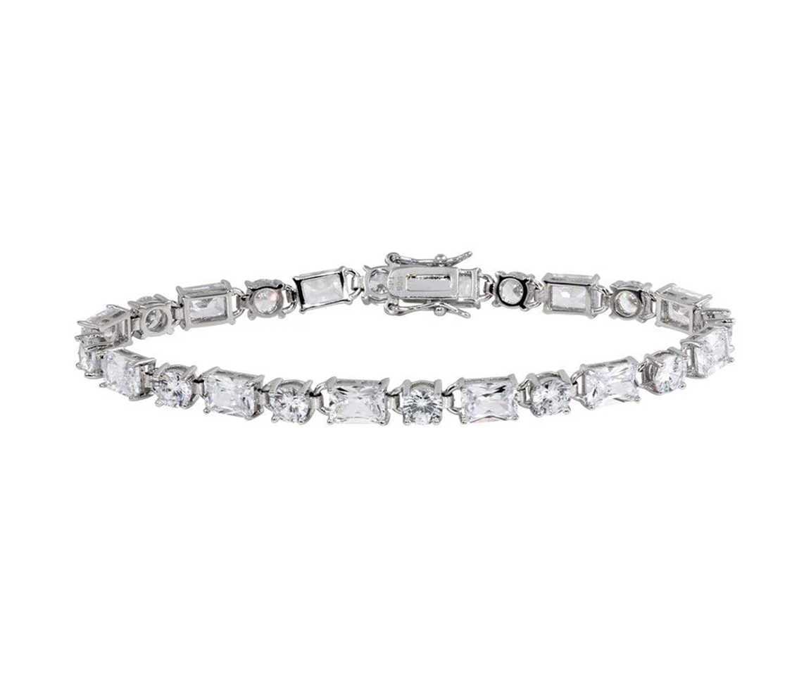 BRACELET TENNIS EN ARGENT RHODIÉ SERTI DE CUBIQUES ZIRCONIAS - SP STB00559 - BIJOUX D'IMPORTATION