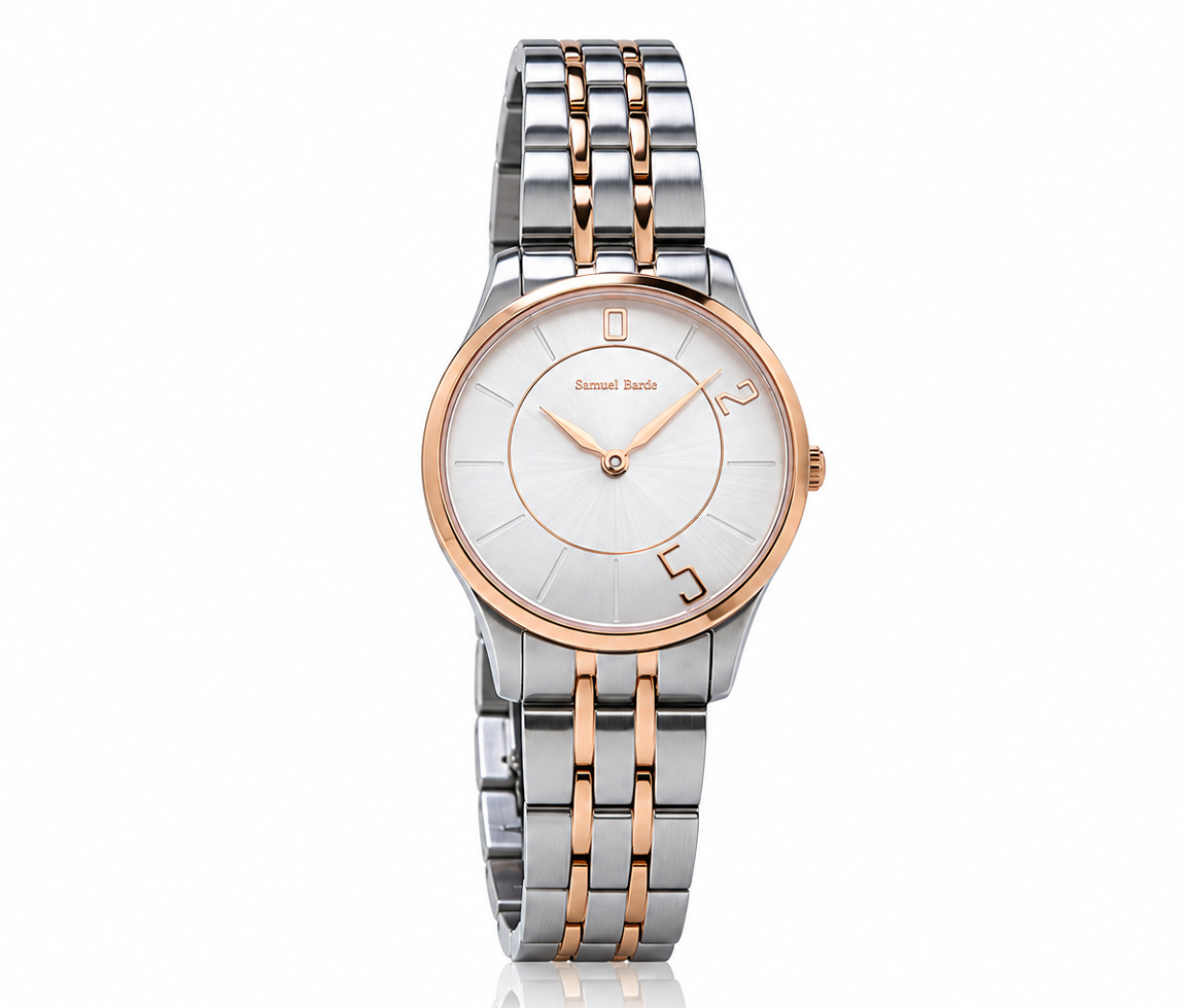 SAMUEL BOUKI EN ACIER/PVD OR ROSE 2 TONS - DI 637LTR - SAMUEL BOUKI