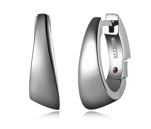 BOUCLES ELLE ARGENT RHODIÉ OVALE - PJ R2LC93A020 - ELLE