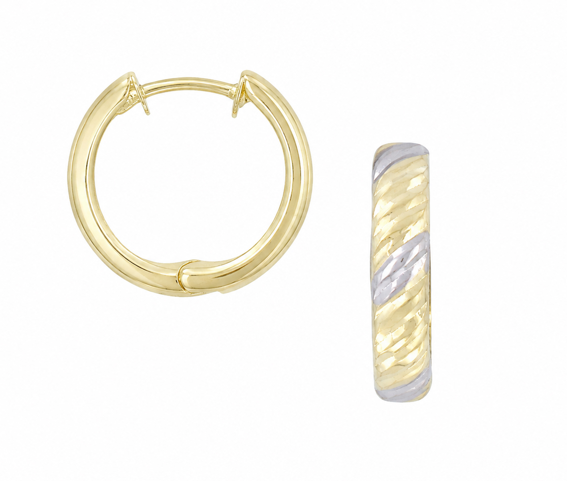 BOUCLES HUGGIES EN OR 2 TONS - MB HUG16 - BIJOUX D'IMPORTATION