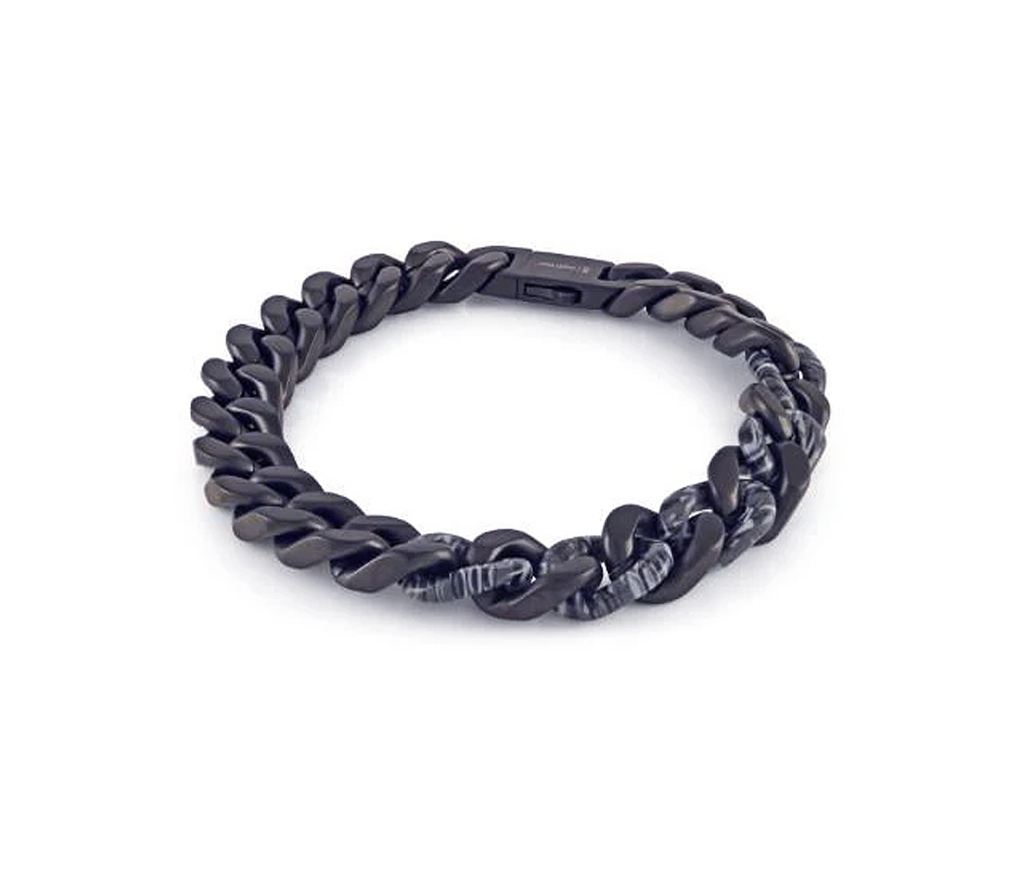 BRACELET EN ACIER/PVD NOIR ET ACÉTATE - IG SMB695/8 - ITALGEM
