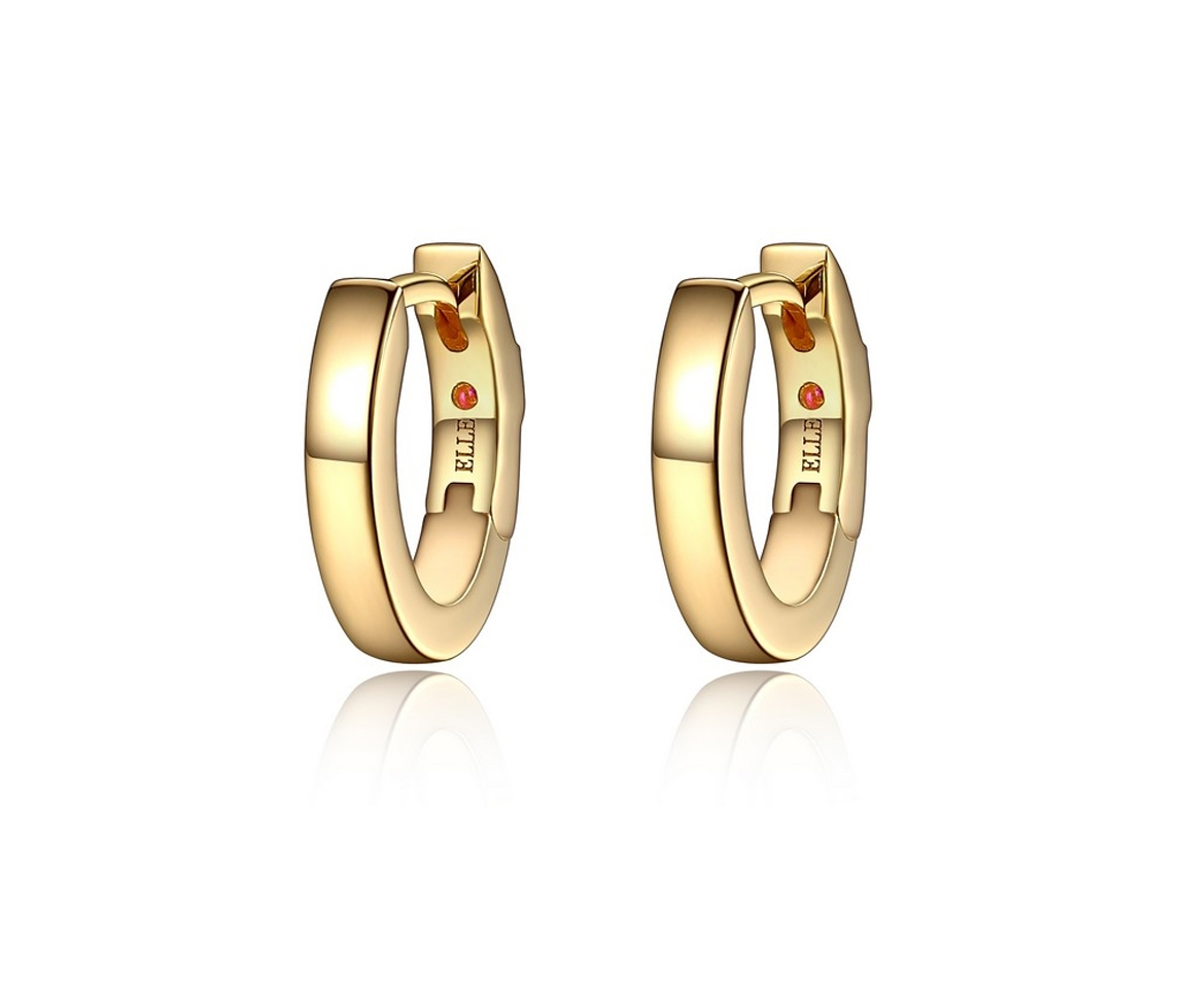 BOUCLES ANNEAUX EN ARGENT/PVD OR OVALES UNIES - PJ 32LC96A00N - ELLE